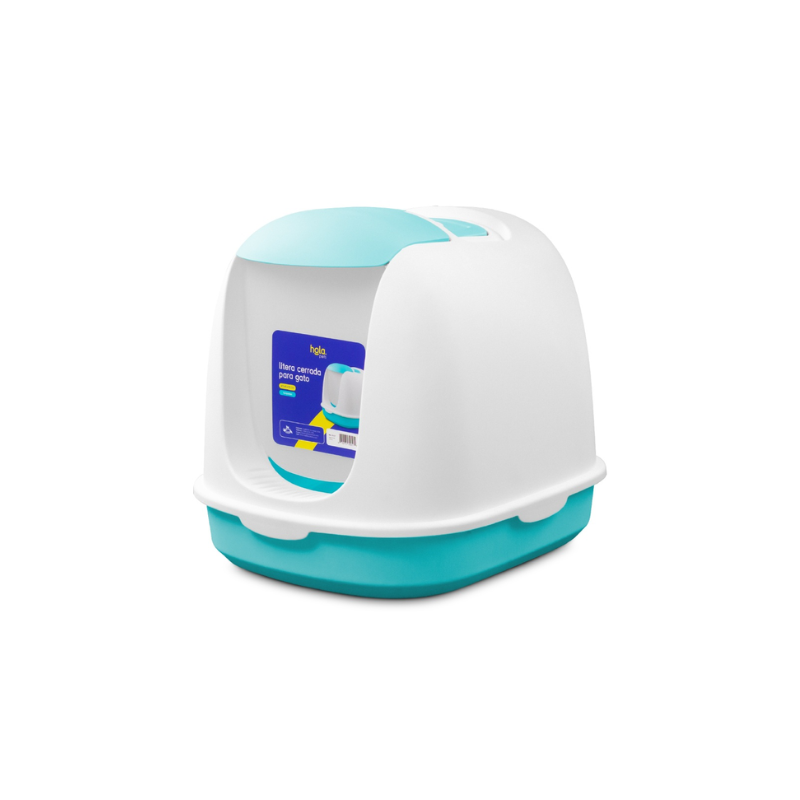 Hola Pets Litera Clasica Cerrada Turquesa para Gato