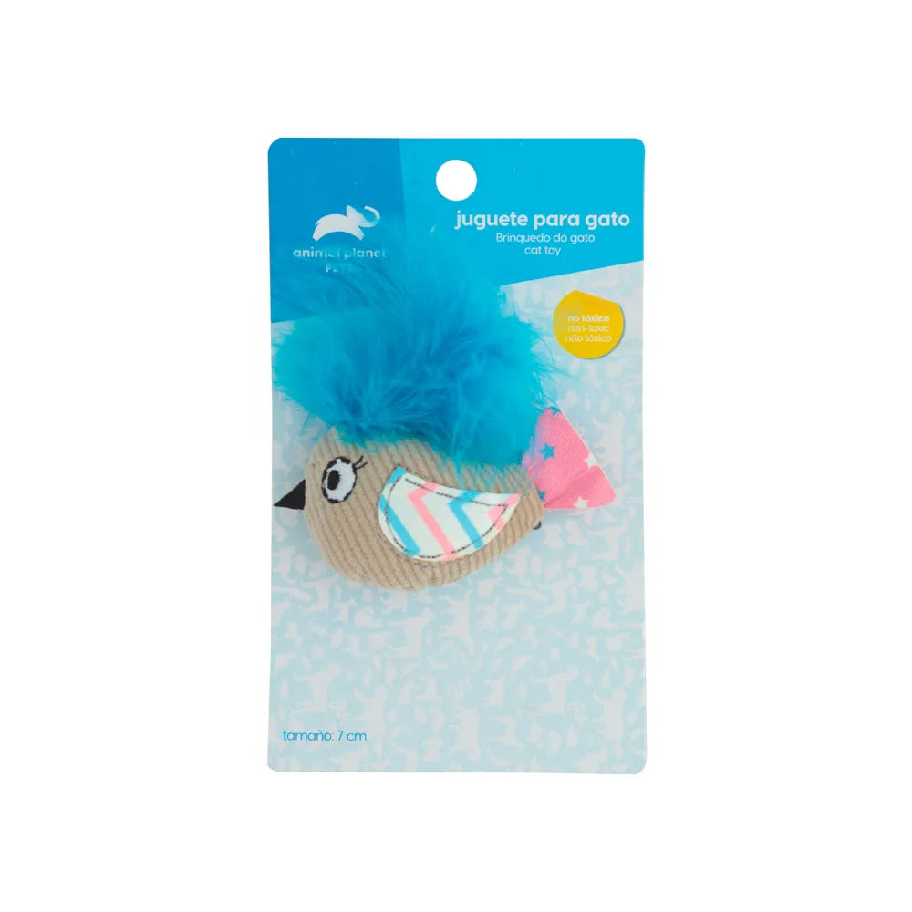 Animal Planet Pets Juguete para Gato Pajaro Plumas Azul