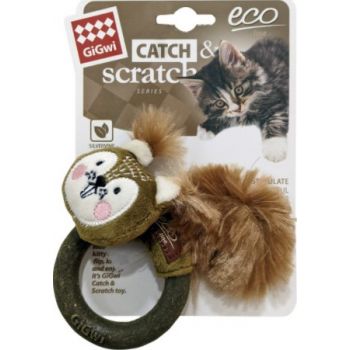 GiGwi Ecoline Juguete Gato Catch & Scratch Ardilla con Anillo Silverine