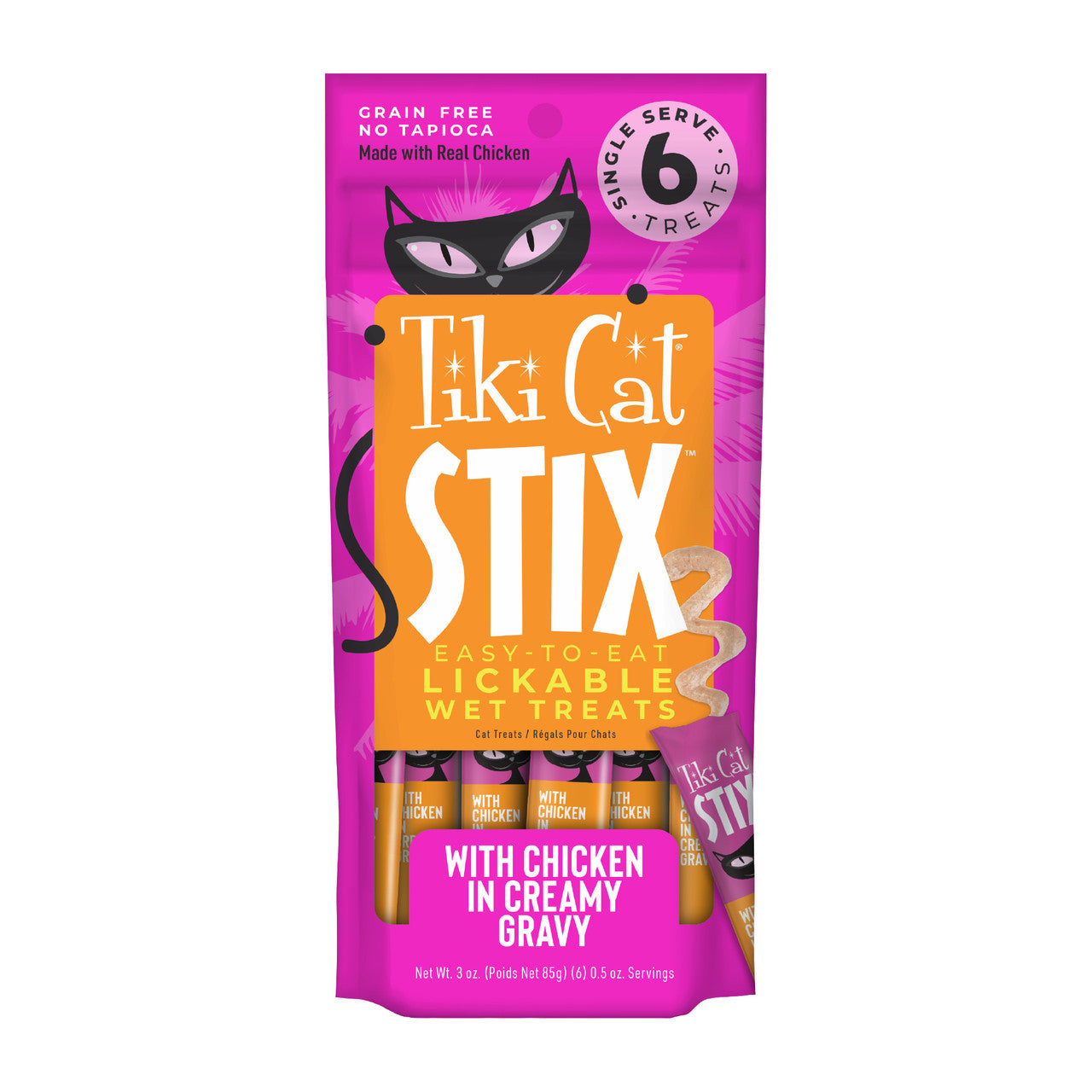 Tiki Cat Stix  Snack para Gato Pollo con Salsa Cremosa (Sachet Unidad)