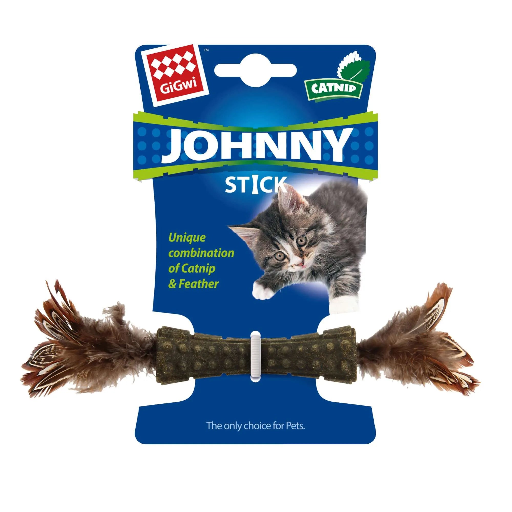 Catnip Johnny Stick con Pluma Natural
