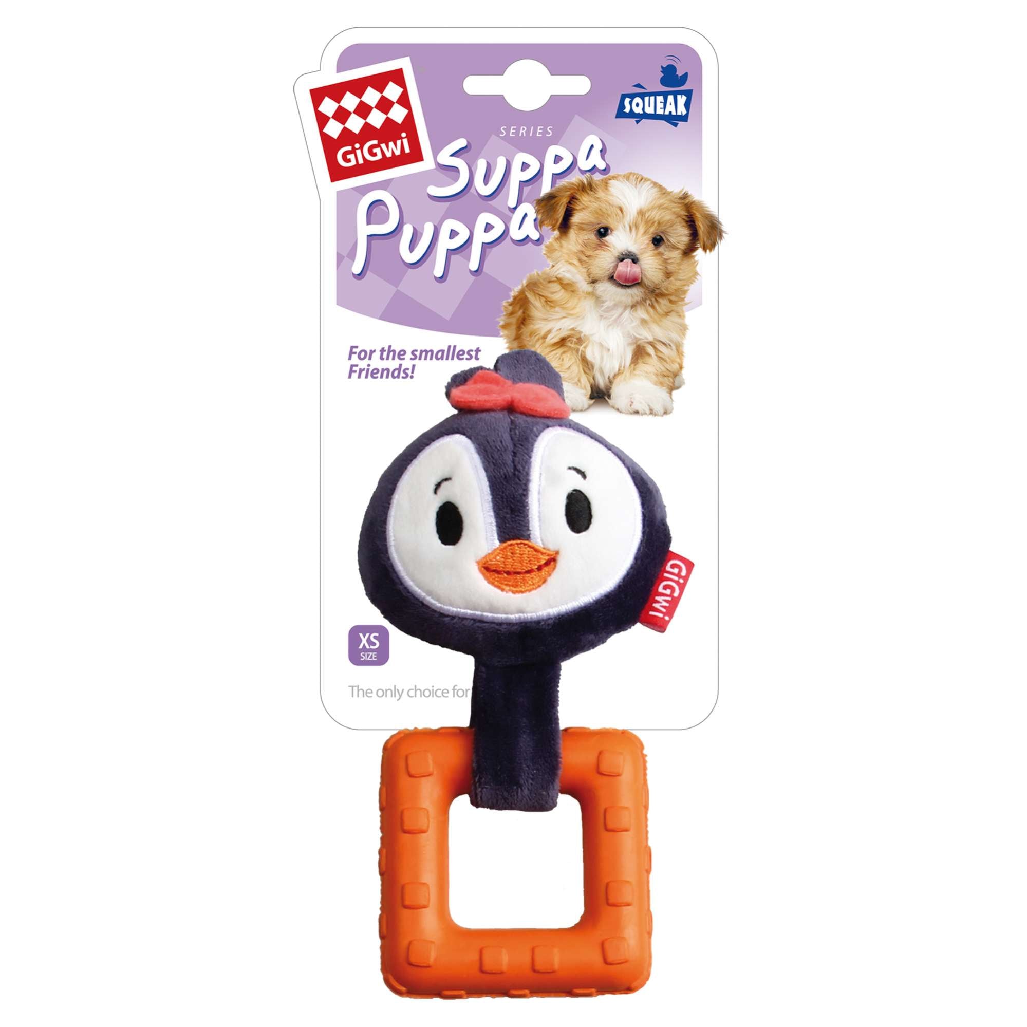 GiGwi Suppa Puppa Pinguino con Cuadrado XS