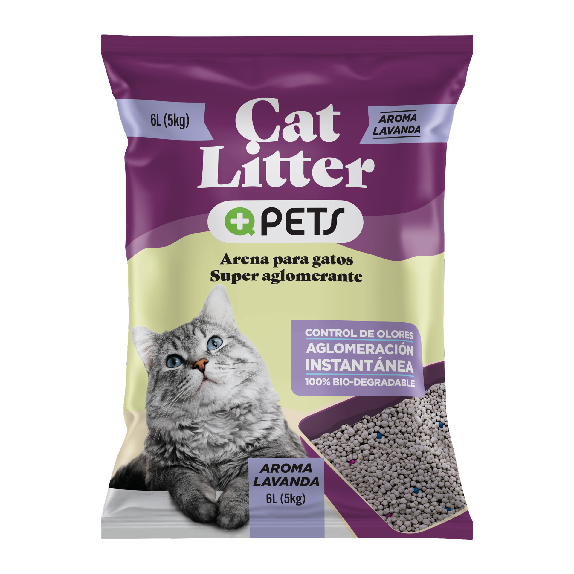 Arena para Gatos Aroma Lavanda 5 kg