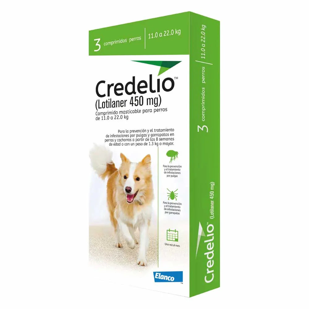 Credelio Contra Pulgas para perro de 11-22 kg 450 mg Verde
