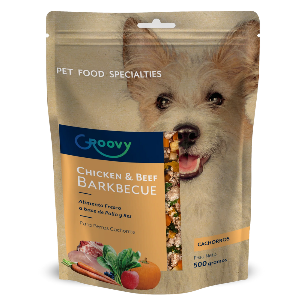 Groovy Alimento Fresco Perro Cachorro Pollo Y Res 500 g