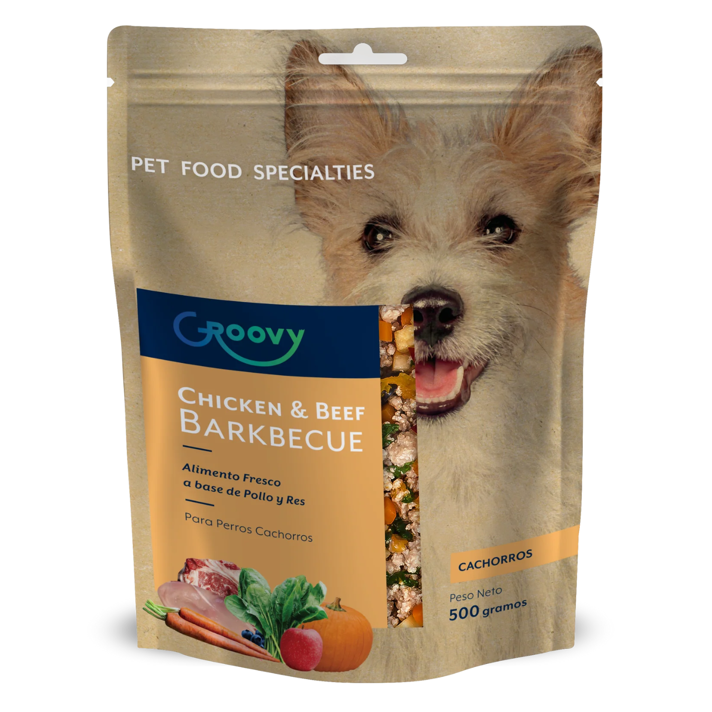 Groovy Alimento Fresco Perro Cachorro Pollo Y Res 500 g