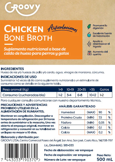 Groovy Caldo de Hueso de Pollo 500 g