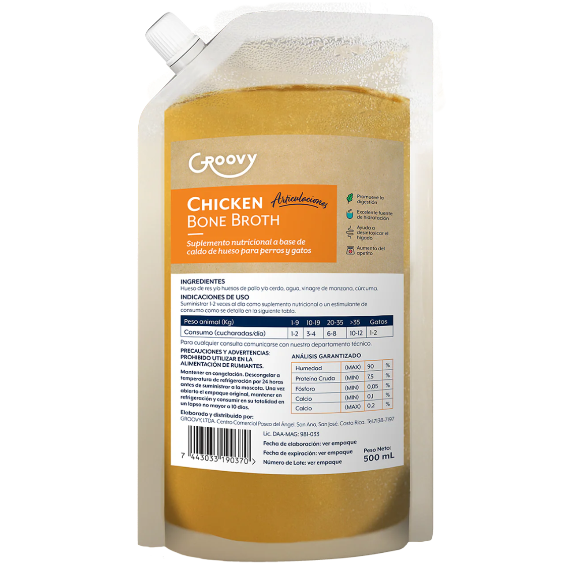 Groovy Caldo de Hueso de Pollo 500 g