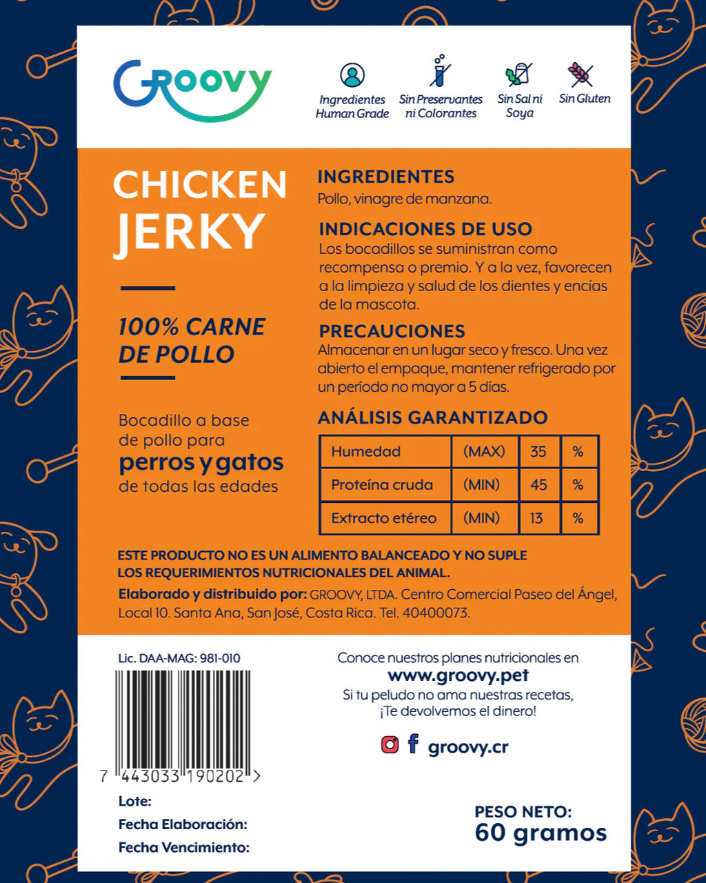 Groovy Bocadillo De Pollo 60 g