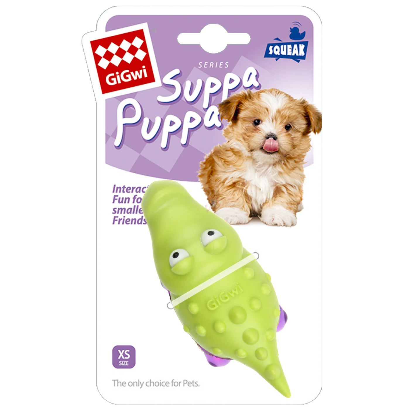 GiGwi Suppa Puppa Lagarto Verde & Moraco con Squeaker