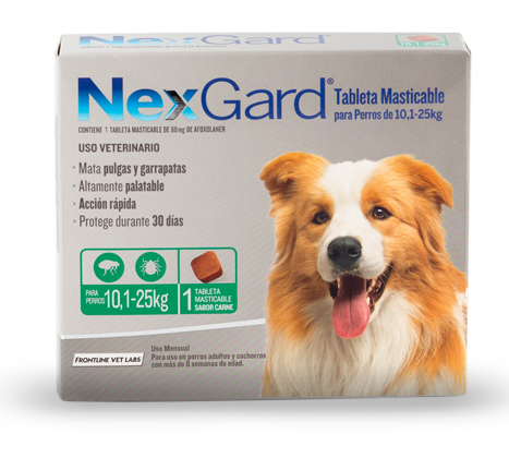 Nexgard Tableta L Unidad (10.1-25 kg) Verde
