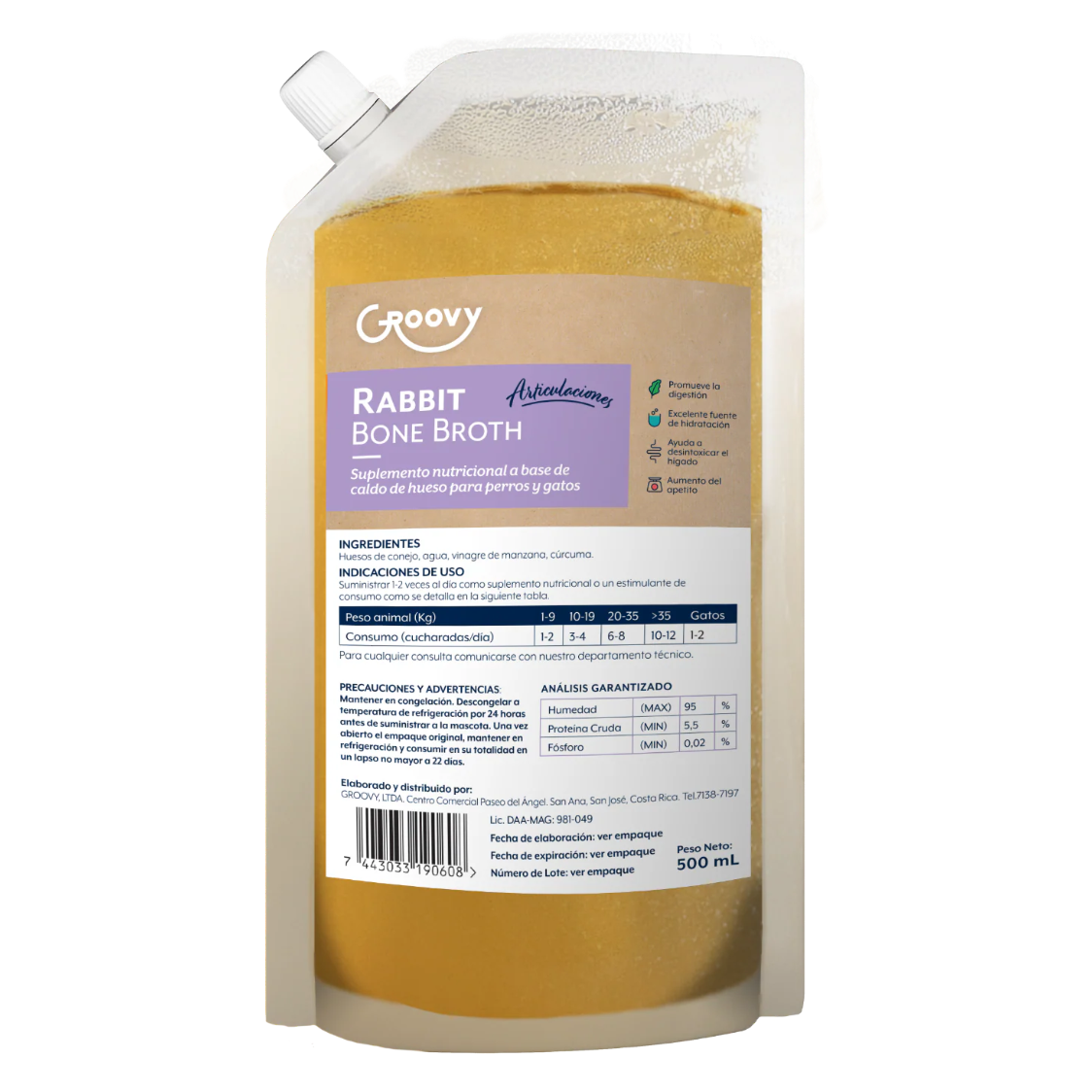 Groovy Caldo de Hueso de Conejo 500 g