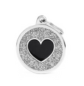 My Family Placa Corazon Circulo Shine Gris