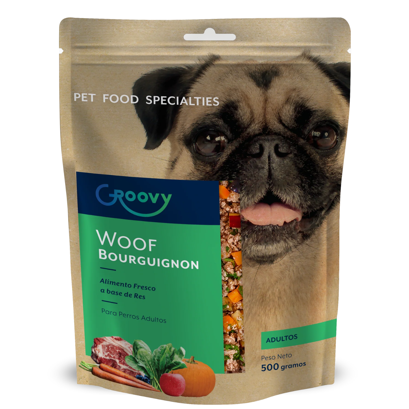 Groovy Alimento Fresco Perro Adulto Res 500 g