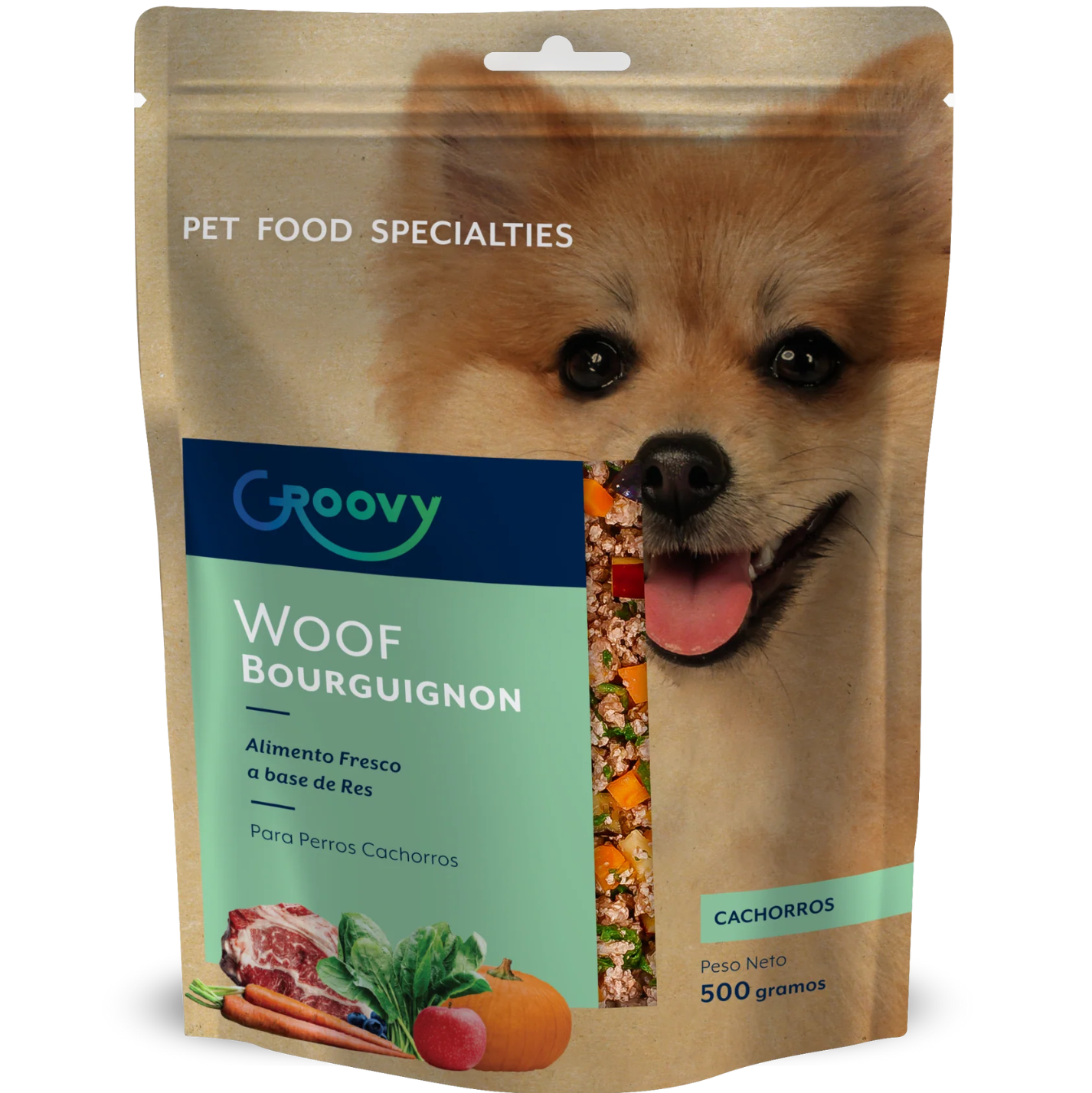 Groovy Alimento Fresco Perro Cachorro Res 500 g