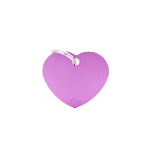 My Family Placa Corazon de Aluminio Morado Large