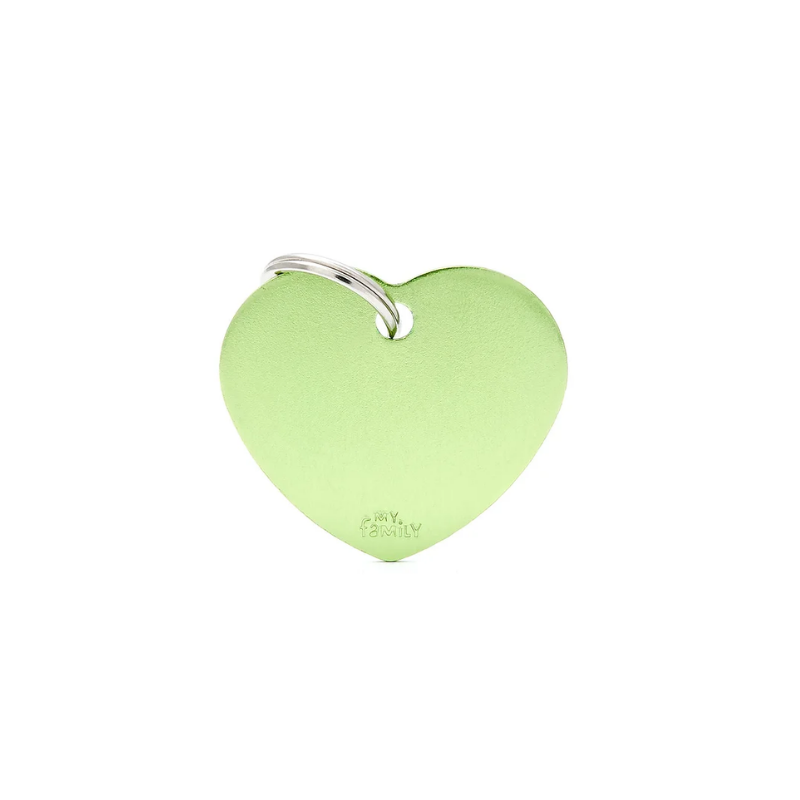 My Family Placa Corazon de Aluminio Verde Large