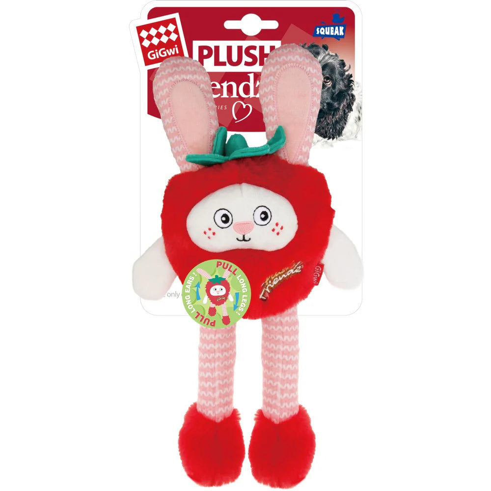 GiGwi Plush Friendz Juguete para Perro Conejo Fresa