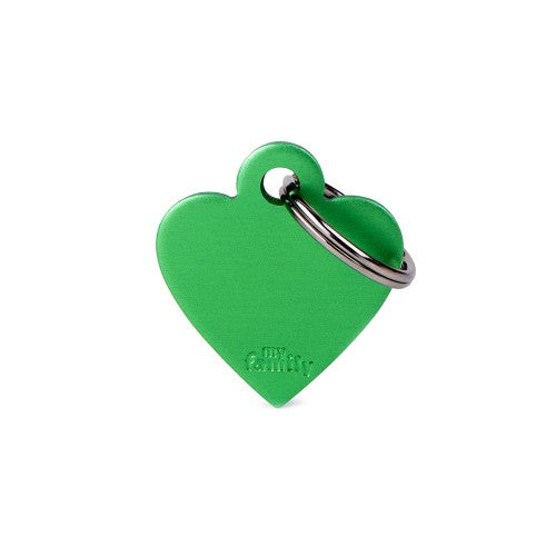 My Family Placa Corazon de Aluminio Verde Small
