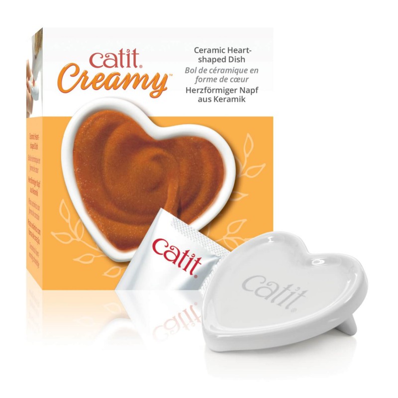 Catit Creamy Plato Ceramica de Corazon